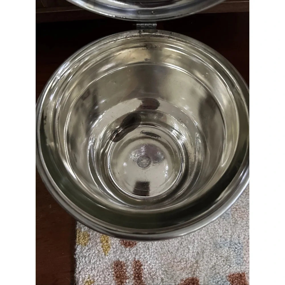 Vintage United Insulated Ice Bucket Chromium On Solid Brass with Glass Insert